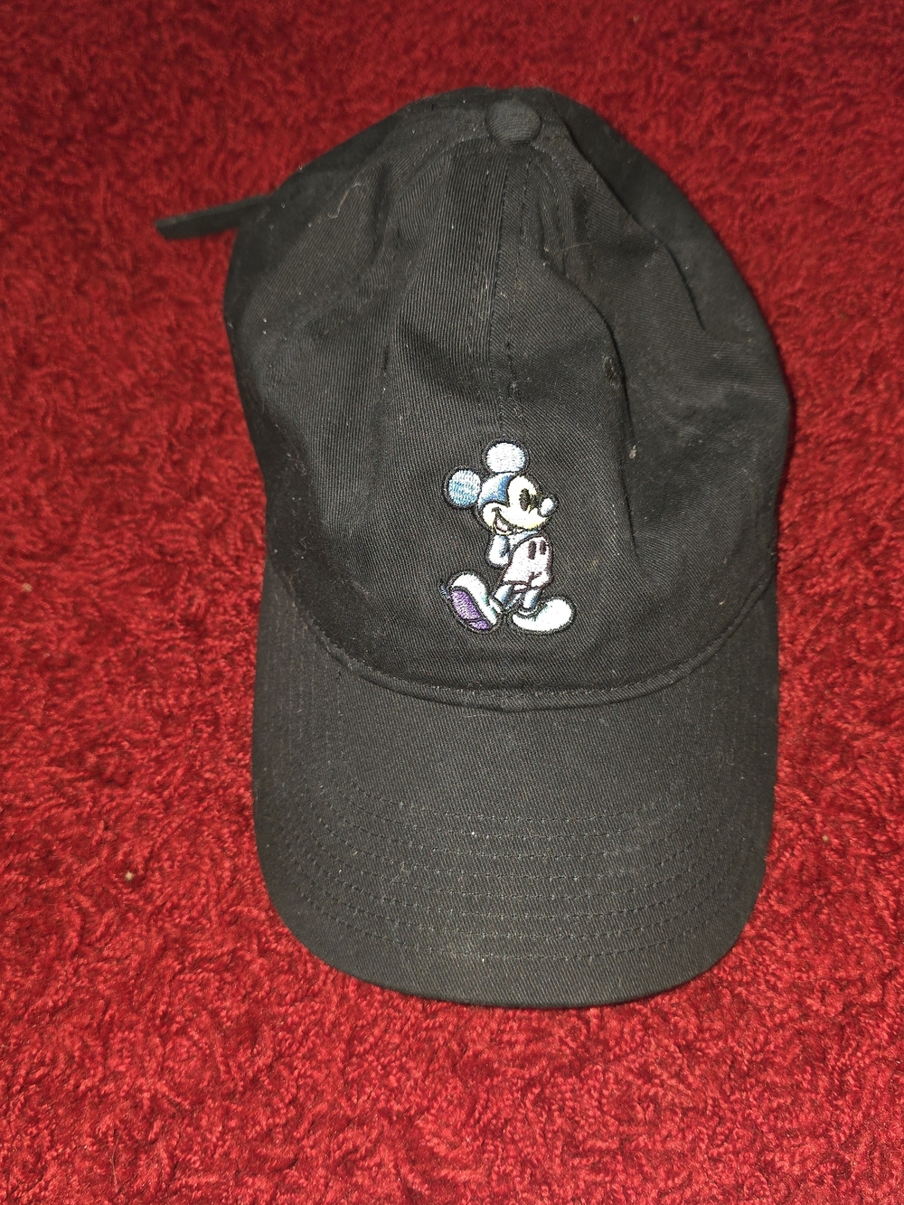 Disney Mickey Mouse Embroidered Black Dad Hat Baseball Cap Pastel Color Pop OSFM